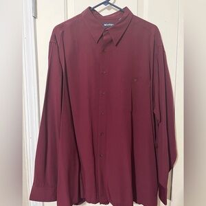 Puritan Men's Maroon Casual Button Down Shirt